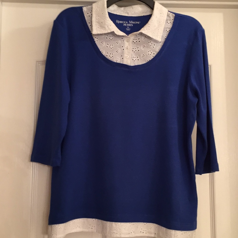 Rebecca Malone Petites 3/4 sleeve blouse